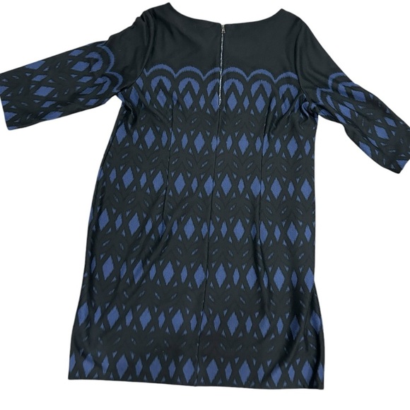 Taylor Woman Sheath Dress in blue and black with 3/4 sleeves | Size 16W - Picture 4 of 7